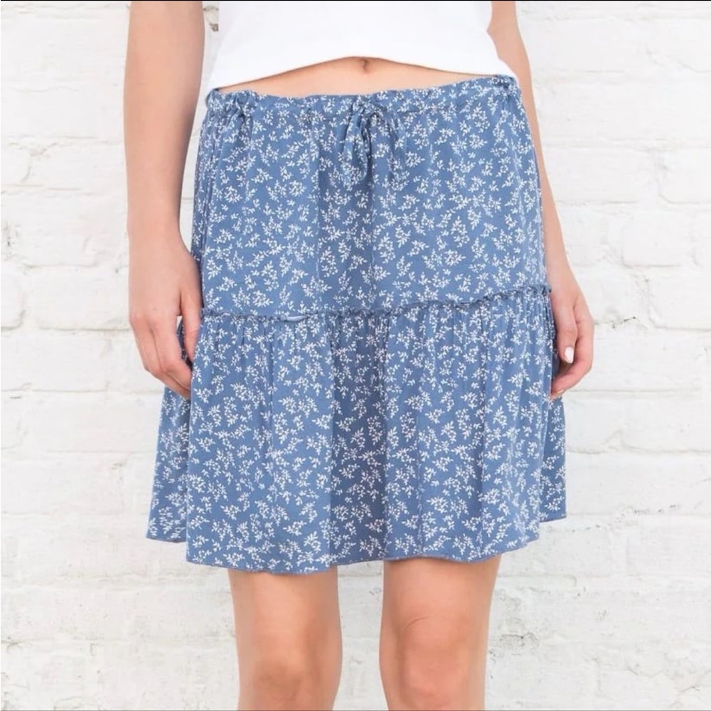 brandy melville blue and white floral Kenzo skirt
